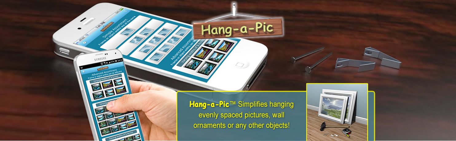 Hang pictures perfectly with iPhone and Android mobile App