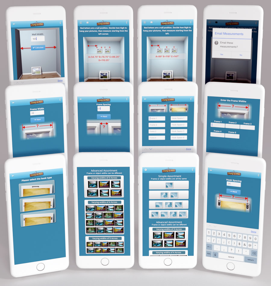 Hang Pictures Perfectly! iPhone and Android app for Hanging Pictures Perfectly!